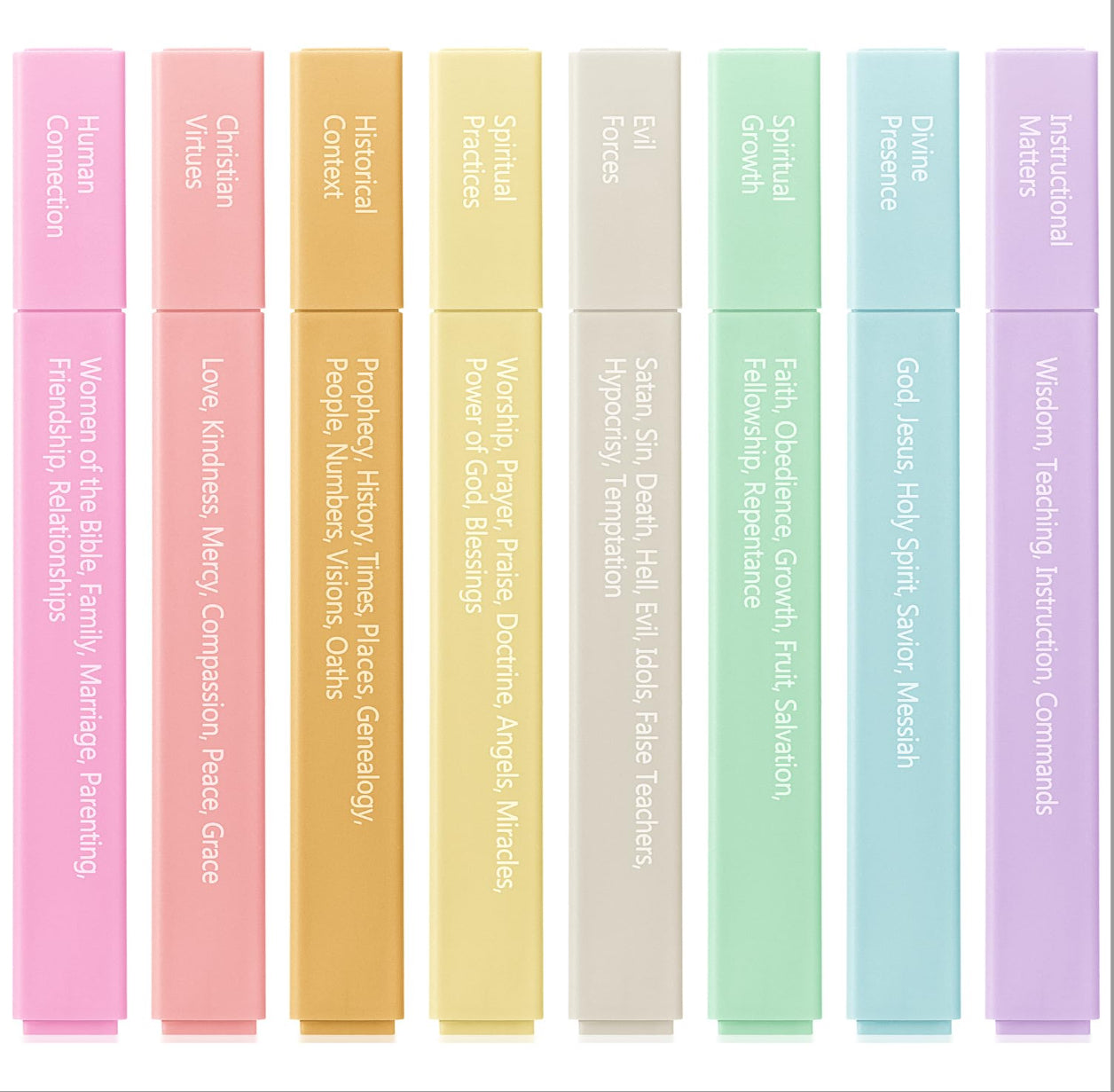 Mr. Pen- Bible Highlighters with Color-Coding System, 8 Pack, Soft Pastel Aesthetic Highlighters Assorted Colors